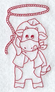 Campbell the Cowboy (Redwork)