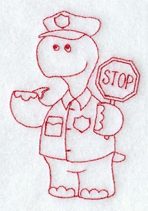 Phillip the Police Officer (Redwork)