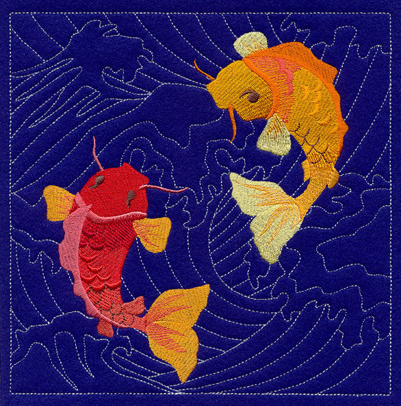 Koi Fish Sashiko Square