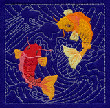 Koi Fish Sashiko Square