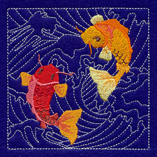 Koi Fish Sashiko Square