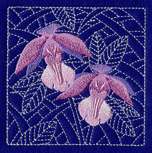 Orchid Sashiko Square