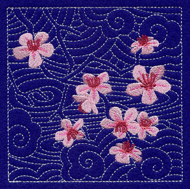 Cherry Blossom Sashiko Square – Embroidery Library