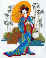 Geisha in Japanese Garden