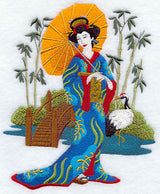 Geisha in Japanese Garden