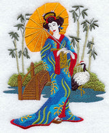 Geisha in Japanese Garden