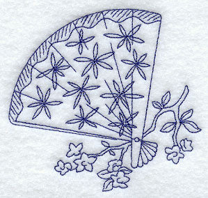 Fan with Blossoms (Bluework)