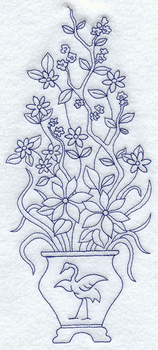 Cherry Blossoms in Vase (Bluework)