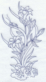 Flowers and Grasshopper (Bluework)