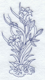 Flowers and Grasshopper (Bluework)