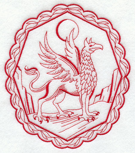 Griffin Through the Wilderness (Redwork)