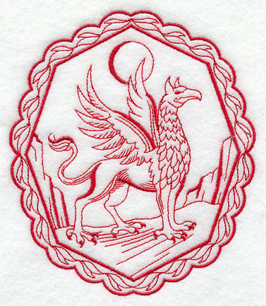 Griffin Through the Wilderness (Redwork)