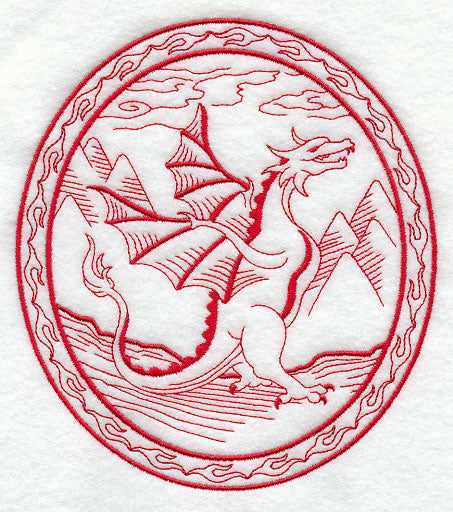 The Dragon and His Wrath (Redwork)