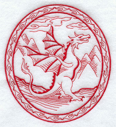 The Dragon and His Wrath (Redwork)