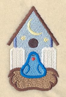 Birdhouse and Nesting Bird