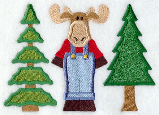 Country Moose and Trees