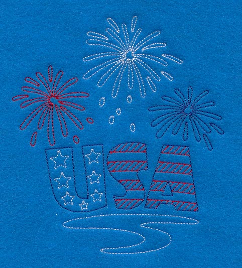 Fireworks Display (Redwork)