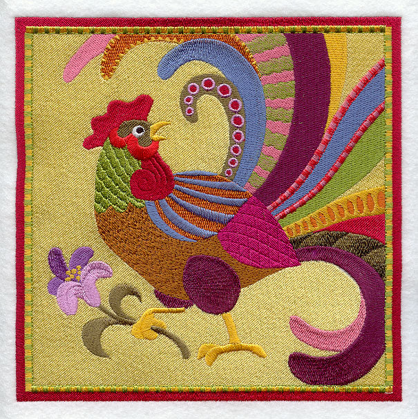 Folk Rooster Tile