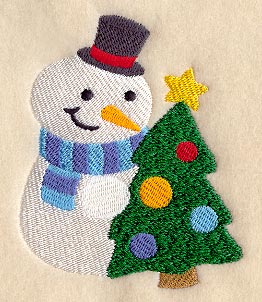 Roly-Poly Snowman with Tree