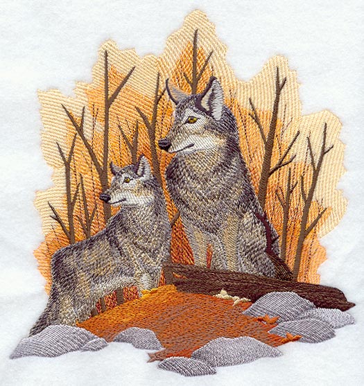 Autumn Wolf Pair