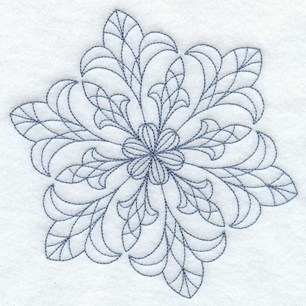 Intricate Ice Snowflake 1 (Bluework)