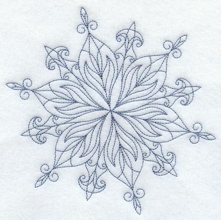 Intricate Ice Snowflake 3 (Bluework)
