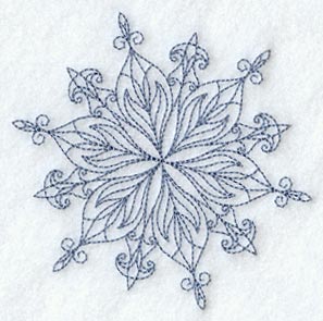 Intricate Ice Snowflake 3 (Bluework)