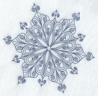 Intricate Ice Snowflake 5 (Bluework)