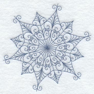 Intricate Ice Snowflake 6 (Bluework)