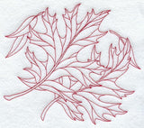 Red Oak Leaves (Redwork)