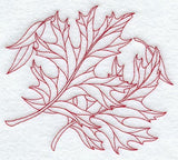 Red Oak Leaves (Redwork)