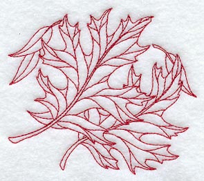 Red Oak Leaves (Redwork)