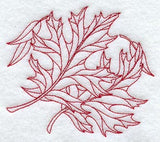 Red Oak Leaves (Redwork)