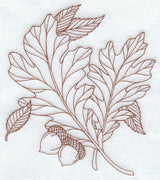White Oak Leaves (Redwork)