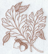 White Oak Leaves (Redwork)