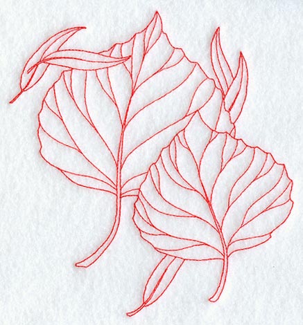 Aspen Leaves (Redwork)