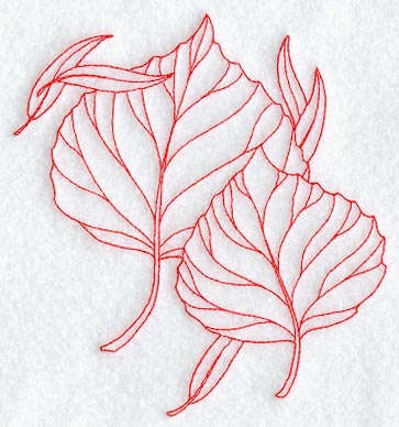 Aspen Leaves (Redwork)