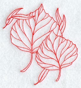 Aspen Leaves (Redwork)