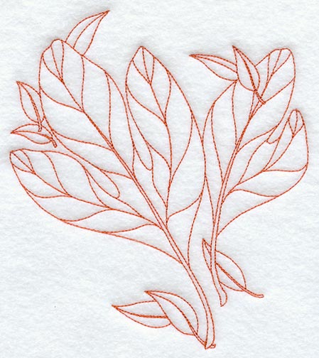 Sassafras Leaves (Redwork)