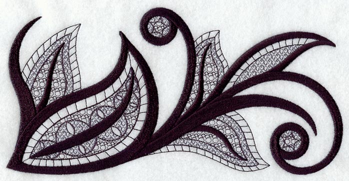 Fleur de Flames Border (Blackwork)