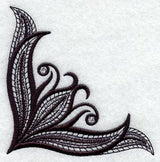 Fleur de Flames Corner (Blackwork)
