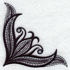 Fleur de Flames Corner (Blackwork)