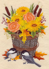 Fall Flowers and Chickadees