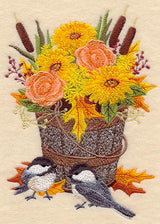 Fall Flowers and Chickadees