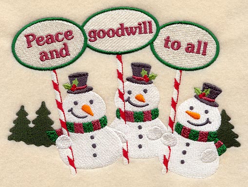 Peace and Goodwill Snowmen Trio