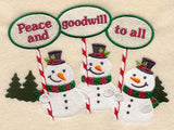 Peace and Goodwill Snowmen Trio