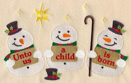 Unto Us a Child is Born Snowmen Trio