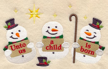 Unto Us a Child is Born Snowmen Trio