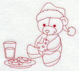 Teddy Bear's Christmas Snack (Redwork)