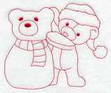 Teddy Bear's Frosty Friend (Redwork)